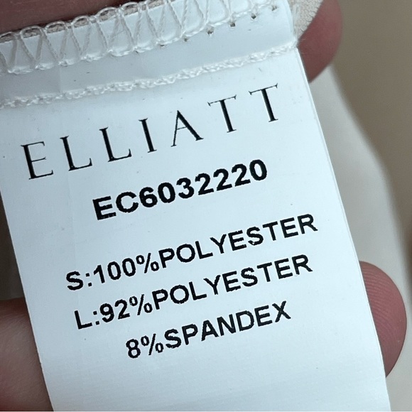 Elliatt XS Aleah Satin Dress Maxi Gown 0154 button cuff trumpet ruffle hi low - Picture 13 of 16